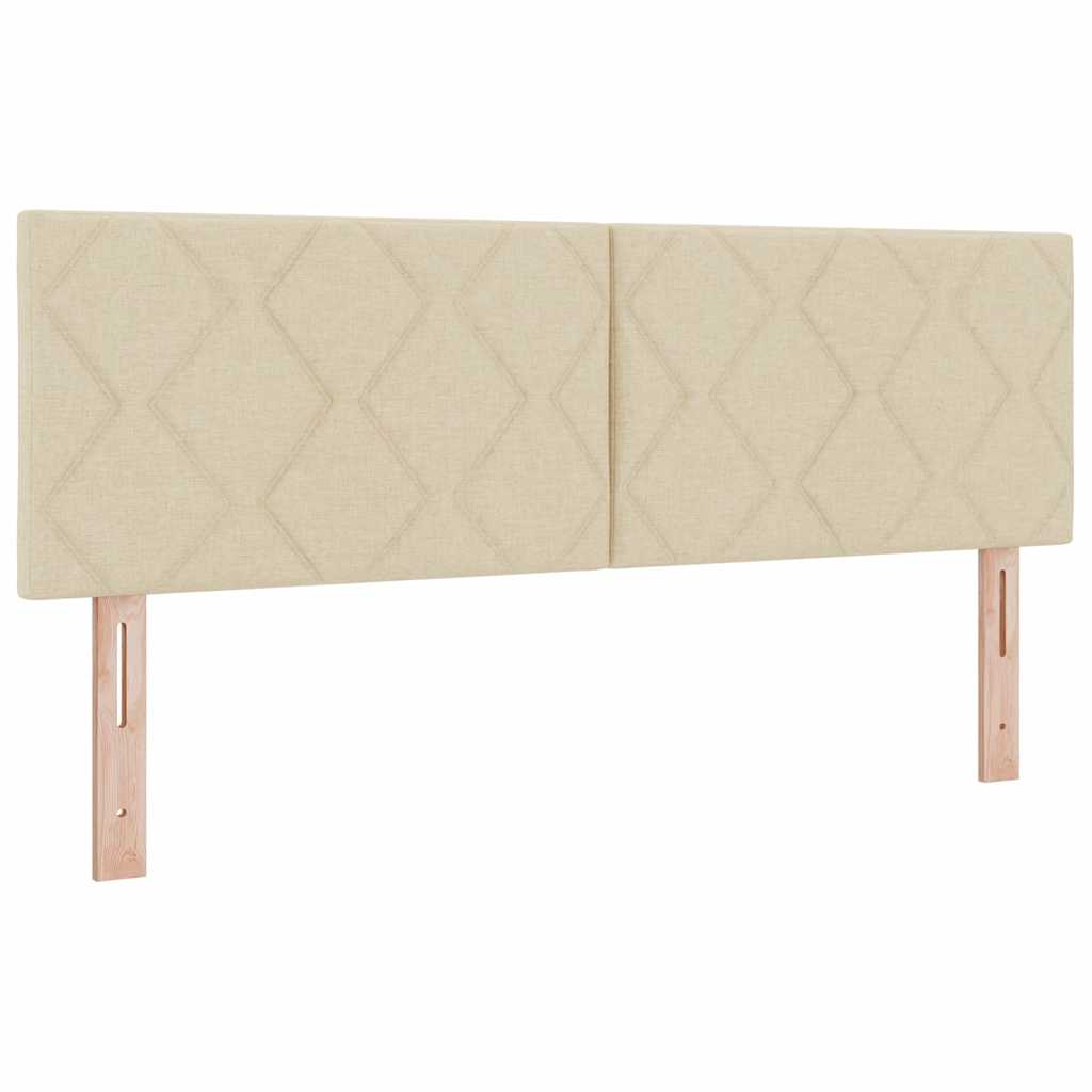 Lit à ressorts avec coussin Crème 160 x 200 cm tissu