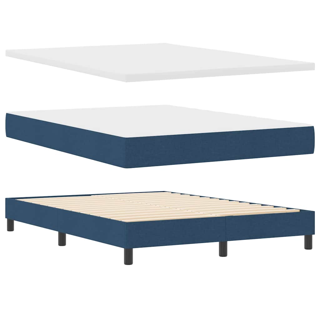 Lit à ressorts avec matelas Bleu 160 x 200 cm tissu - XIOS