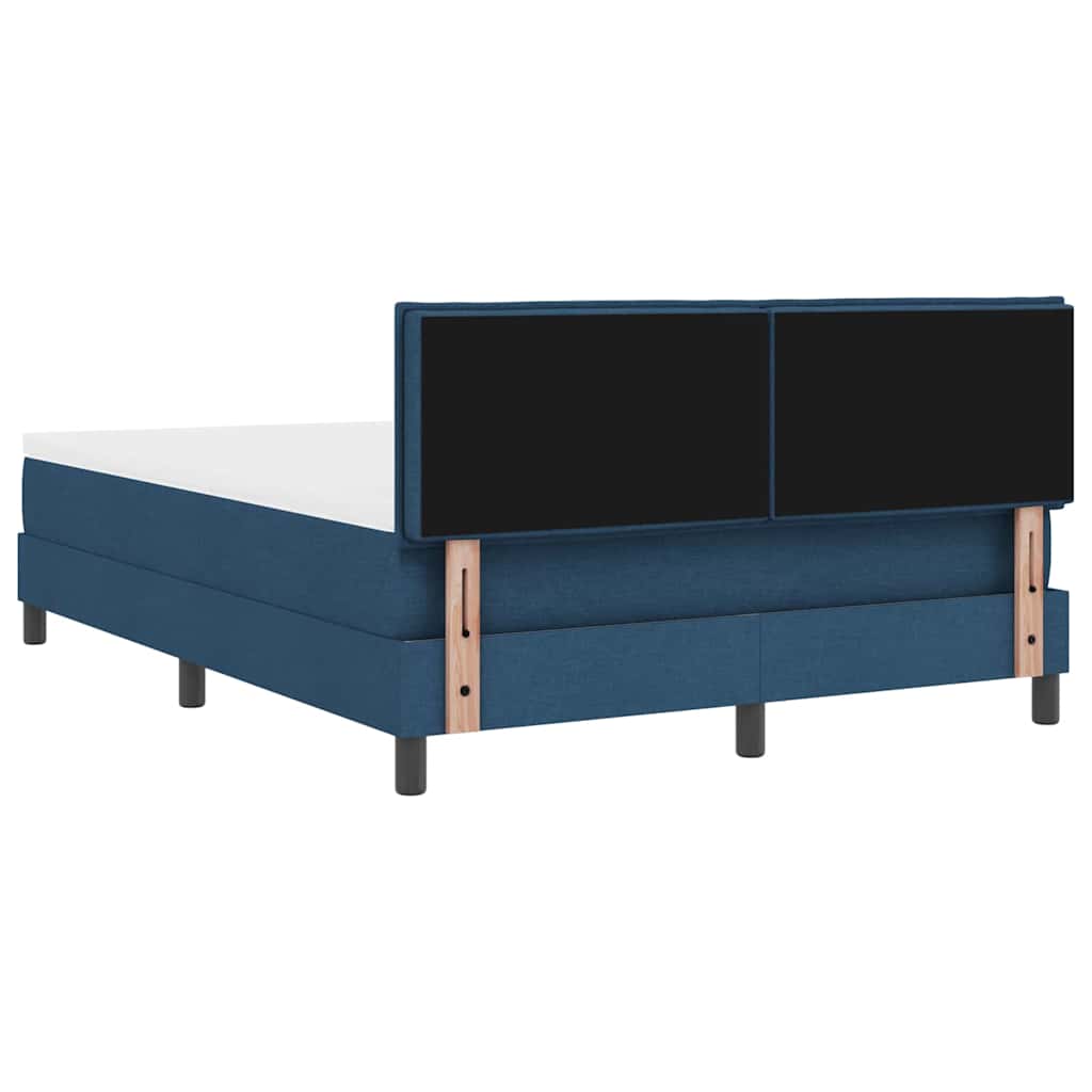 Lit à ressorts avec matelas Bleu 160 x 200 cm tissu - XIOS