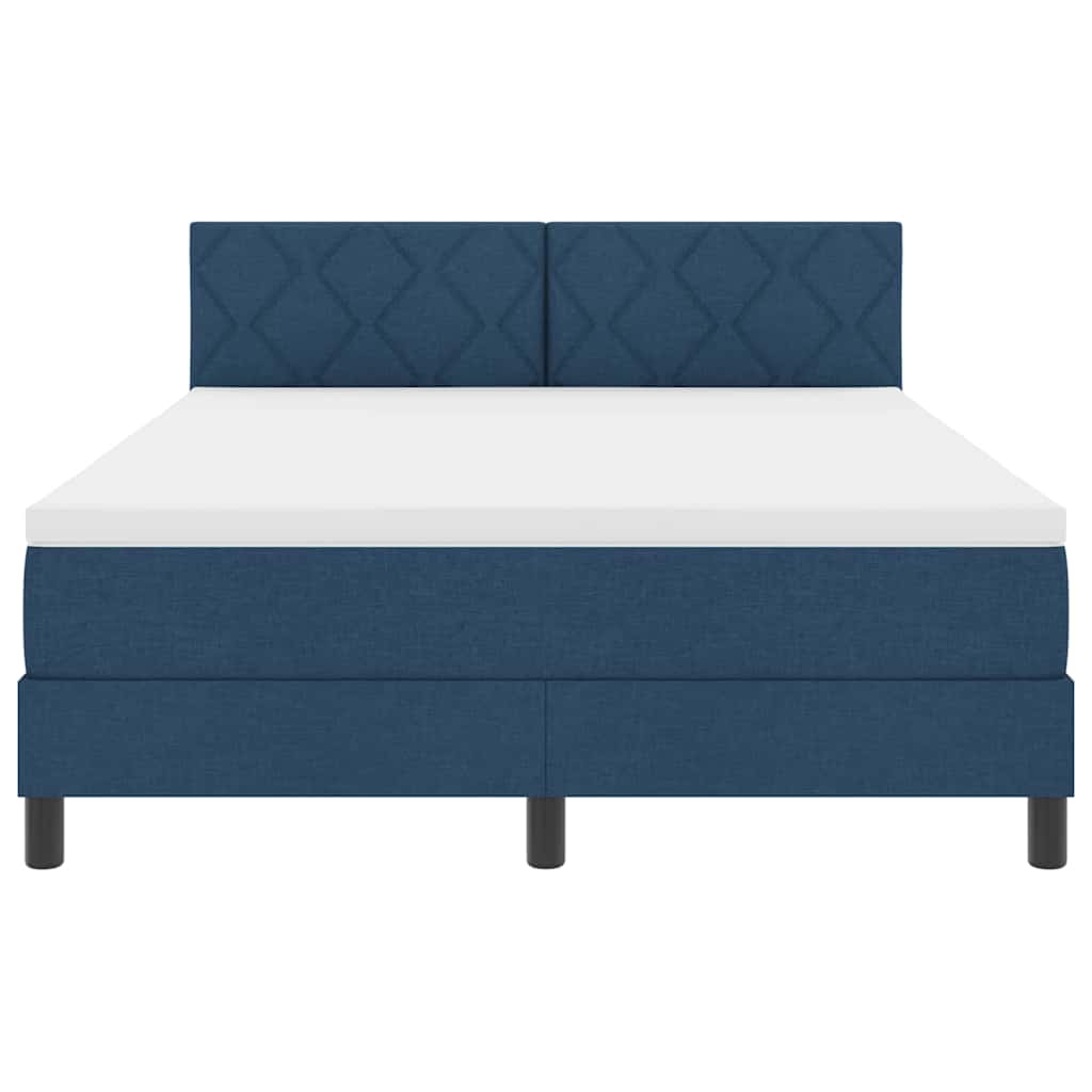 Lit à ressorts avec matelas Bleu 160 x 200 cm tissu - XIOS