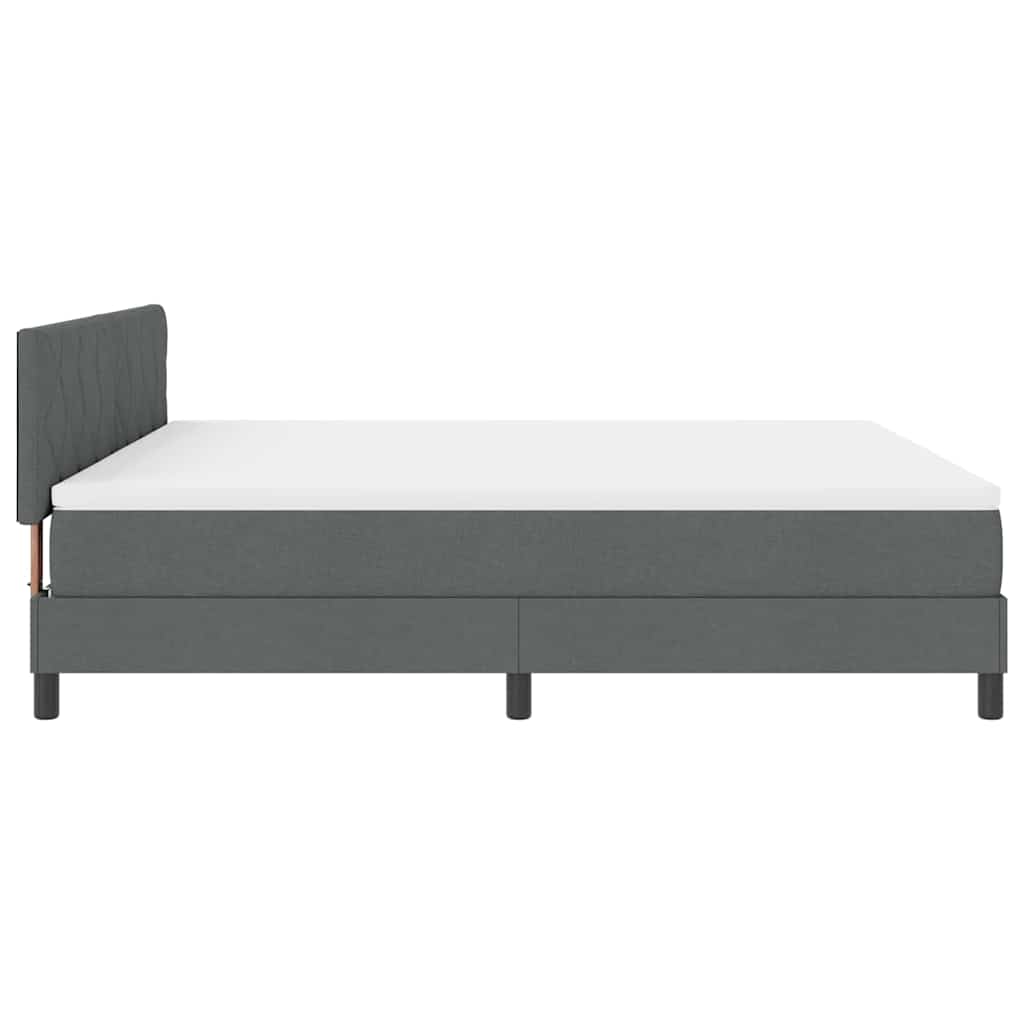 Lit à ressorts avec bandes LED Gris foncé 180 x 200 cm tissu