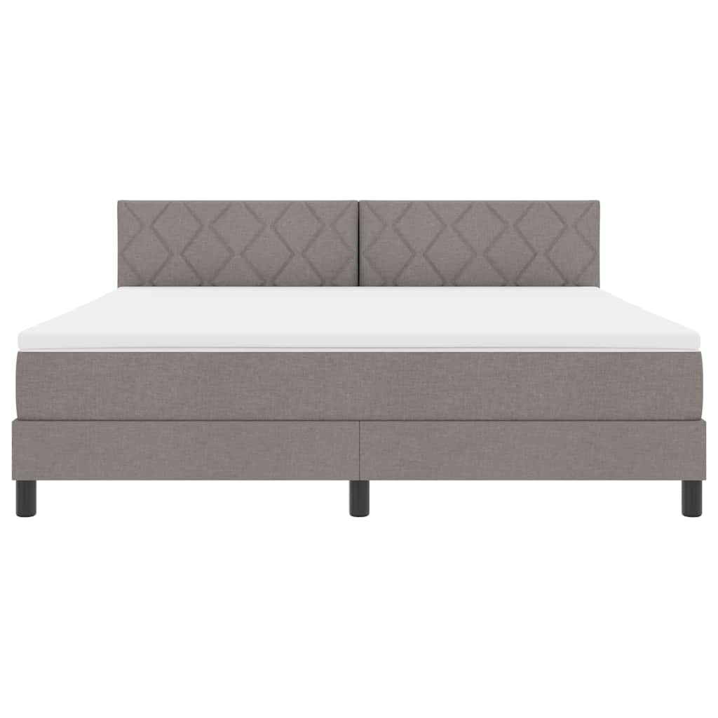 Lit à ressorts avec matelas Taupe 180 x 200 cm tissu - XIOS