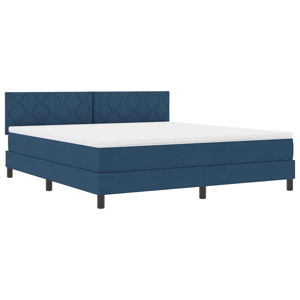 Lit à ressorts avec matelas Bleu 180 x 200 cm tissu - XIOS