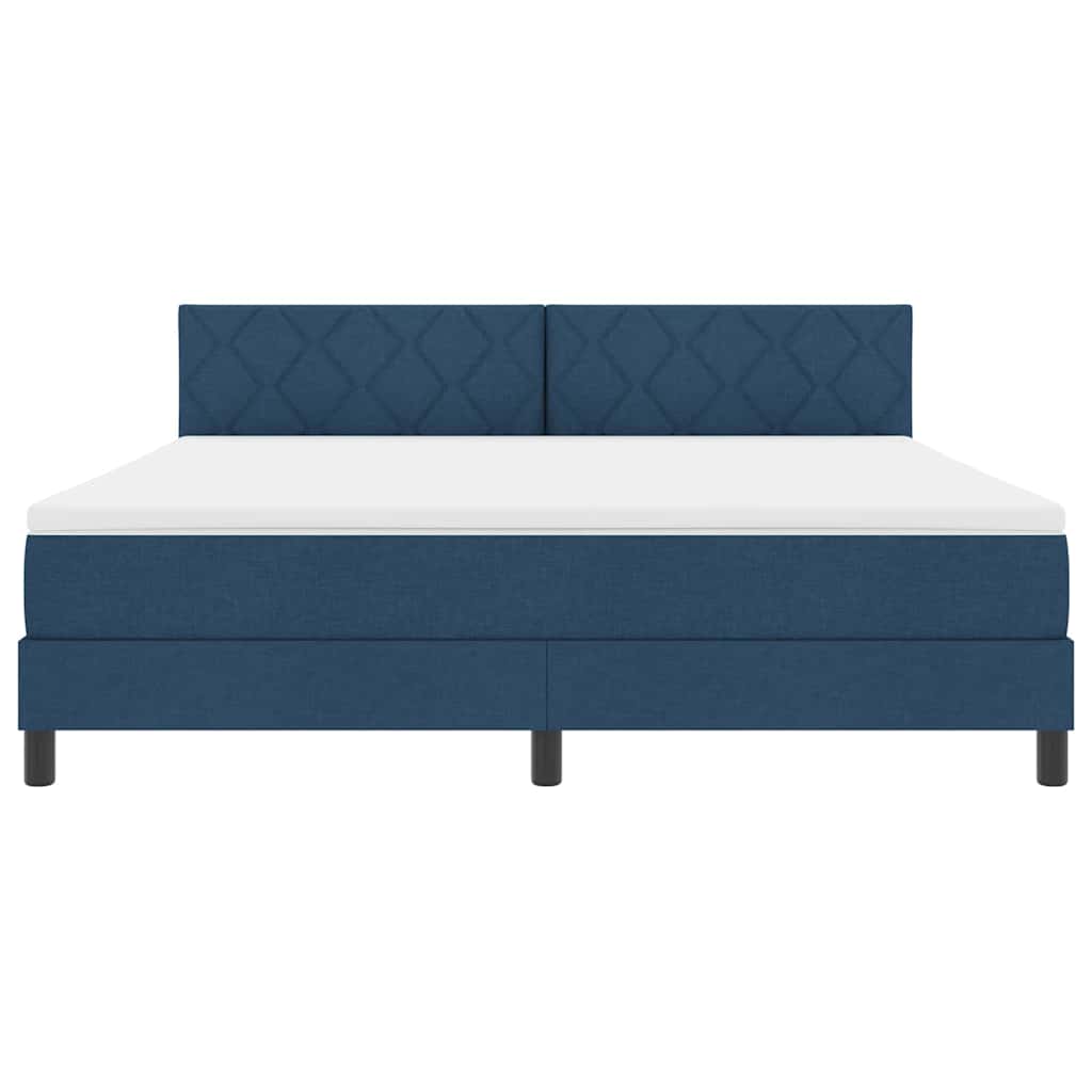 Lit à ressorts avec matelas Bleu 180 x 200 cm tissu - XIOS