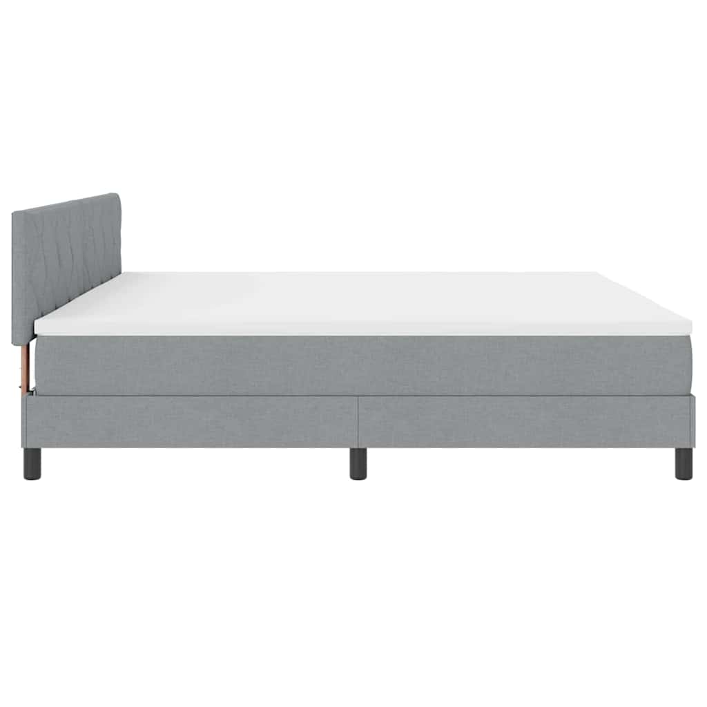 Lit à ressorts avec matelas Gris clair 200 x 200 cm tissu - XIOS