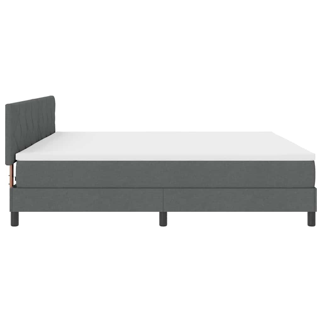Lit à ressorts avec matelas Gris foncé 200 x 200 cm tissu - XIOS