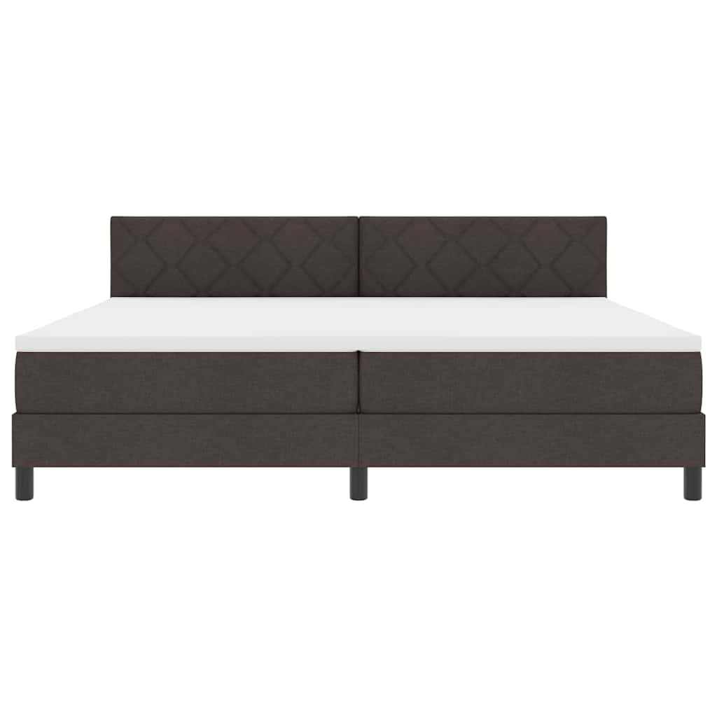 Lit à ressorts avec matelas Marron foncé 200 x 200 cm tissu - XIOS