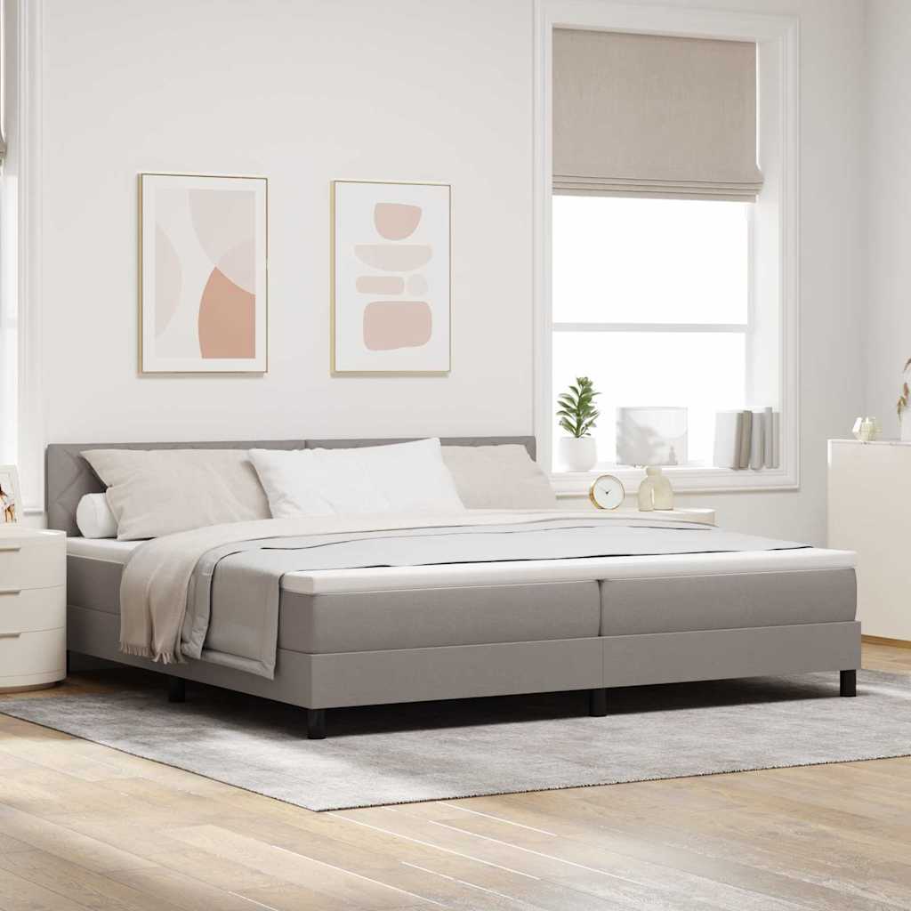 Lit à ressorts avec matelas Taupe 200 x 200 cm tissu - XIOS