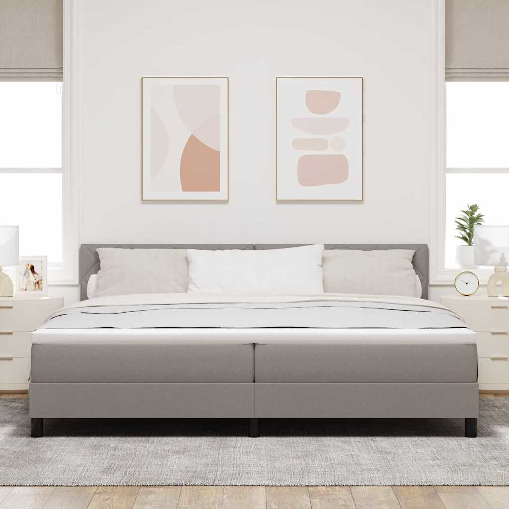 Lit à ressorts avec matelas Taupe 200 x 200 cm tissu - XIOS