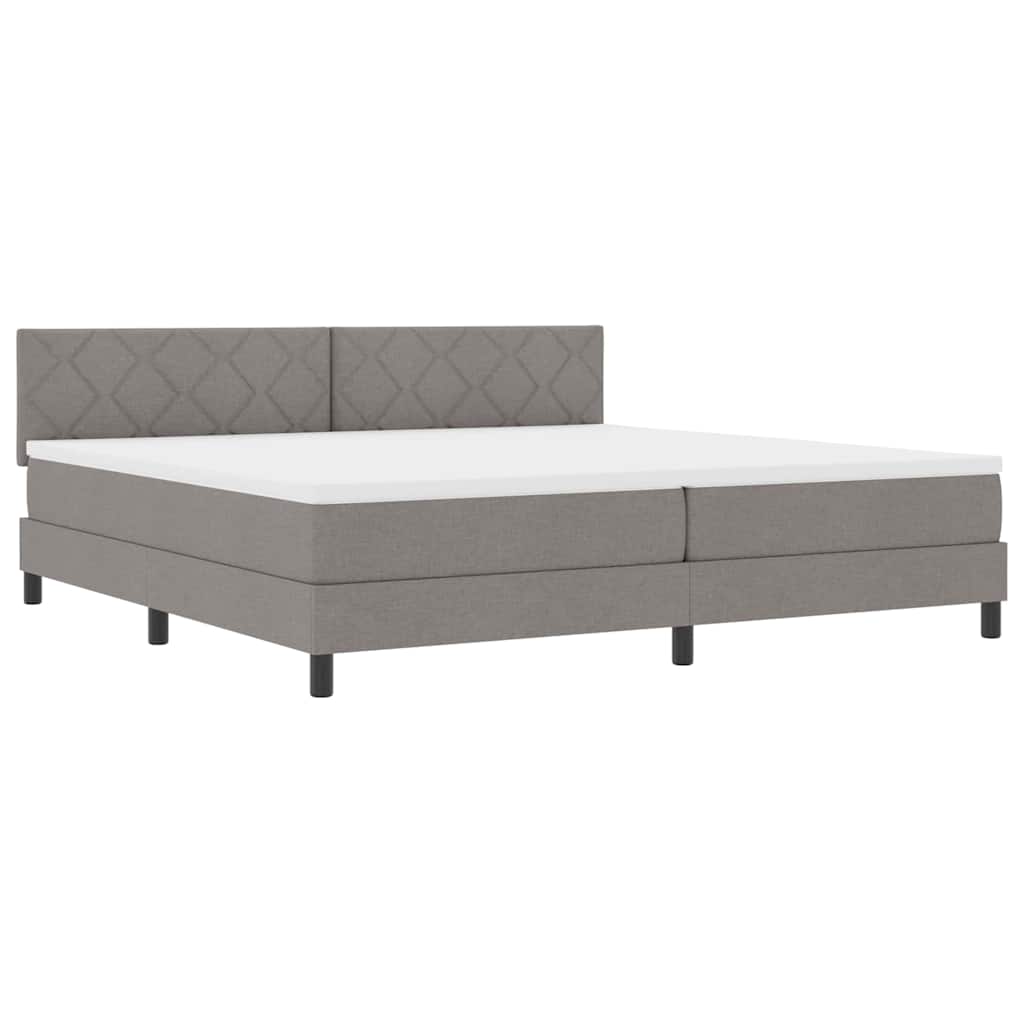 Lit à ressorts avec matelas Taupe 200 x 200 cm tissu - XIOS