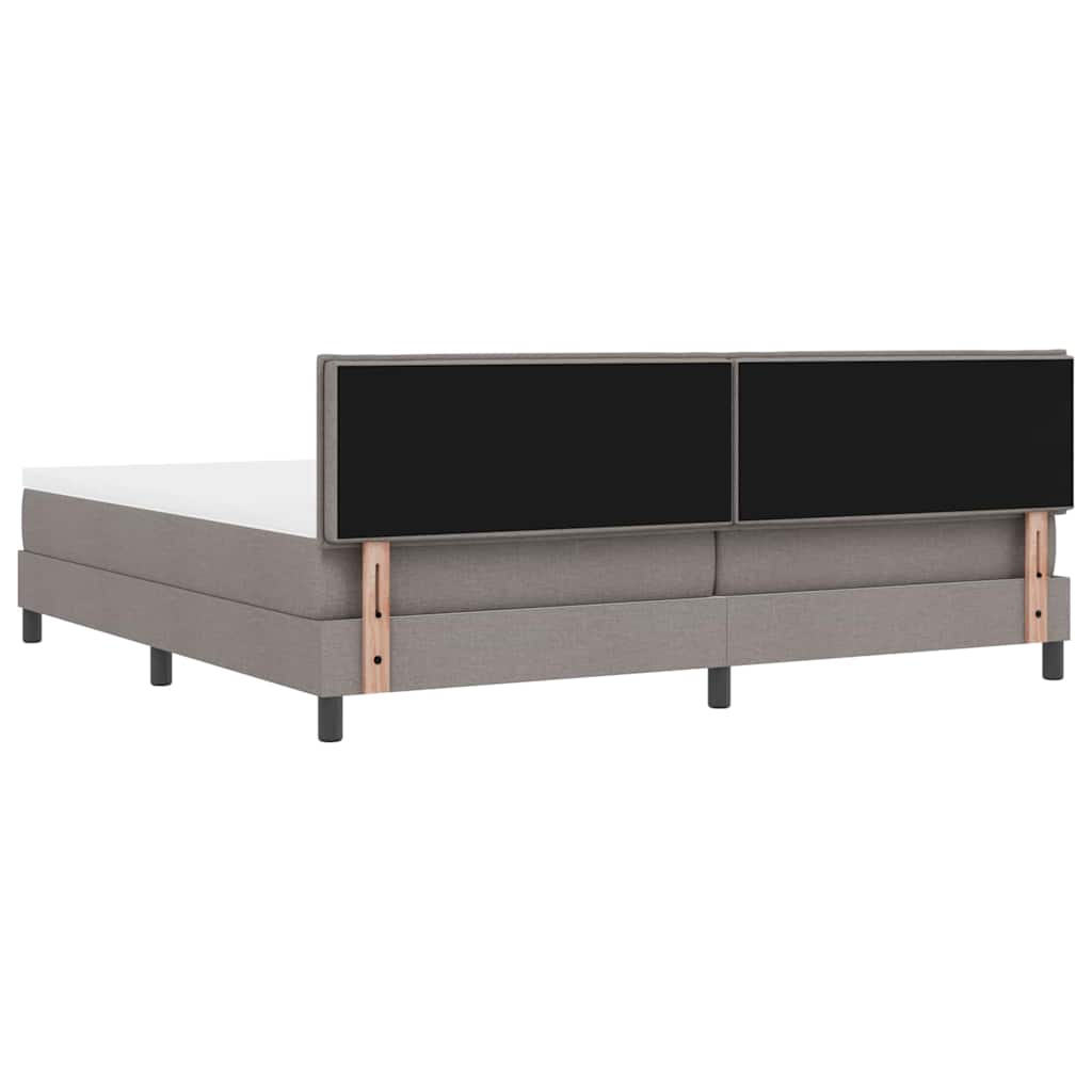 Lit à ressorts avec matelas Taupe 200 x 200 cm tissu - XIOS