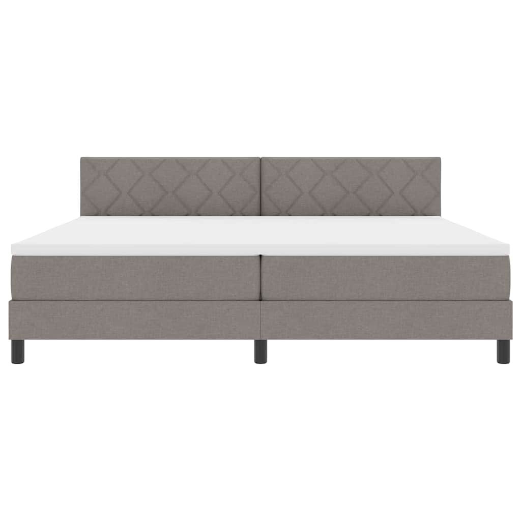 Lit à ressorts avec matelas Taupe 200 x 200 cm tissu - XIOS