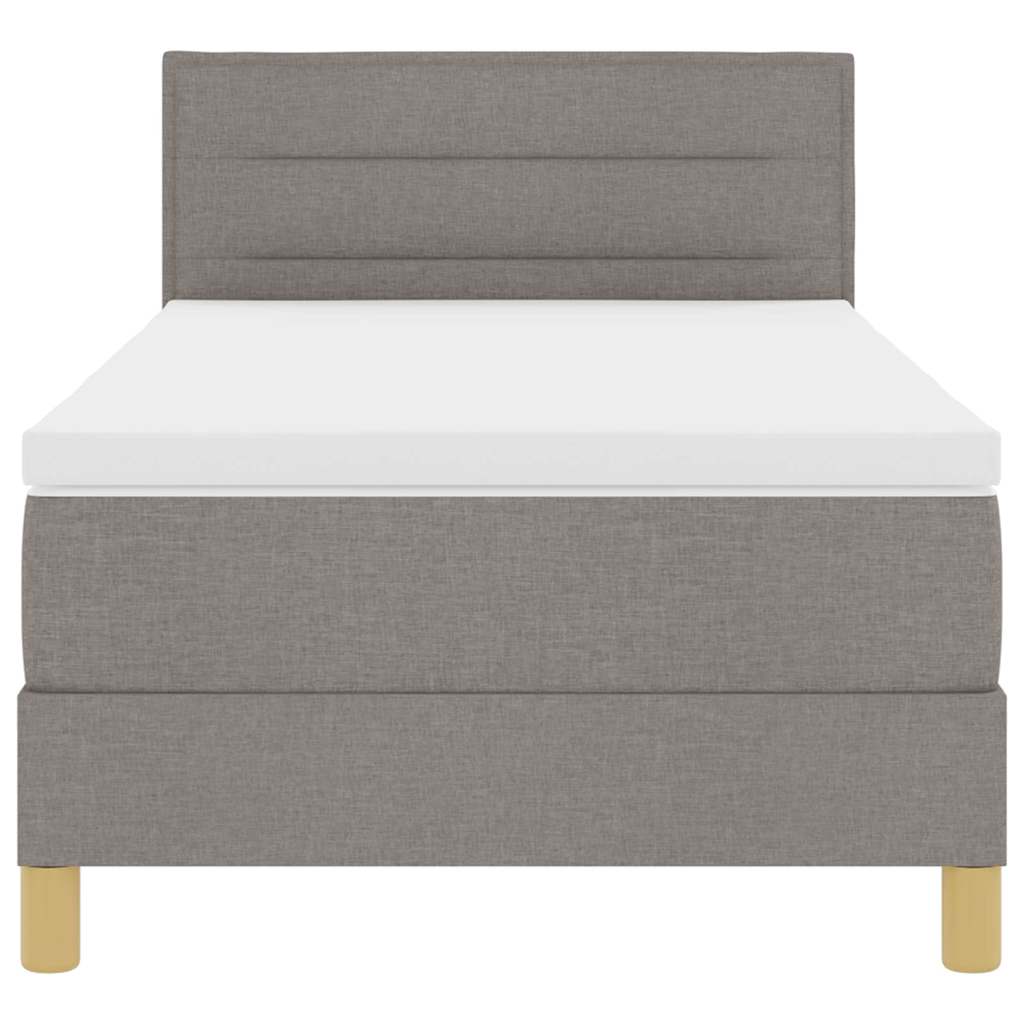 Lit à ressort LED avec matelas Taupe 100 x 200 cm tissu - XIOS