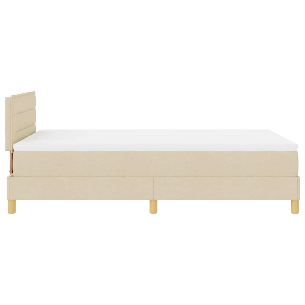 Lit à ressort LED avec bandes LED Crème 120 x 190 cm tissu - XIOS