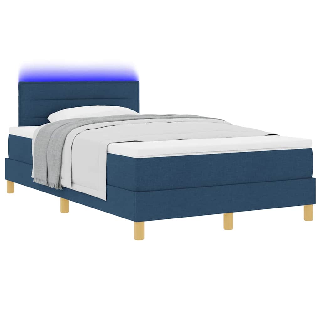 Lit à ressorts avec matelas Bleu 120 x 200 cm tissu - XIOS