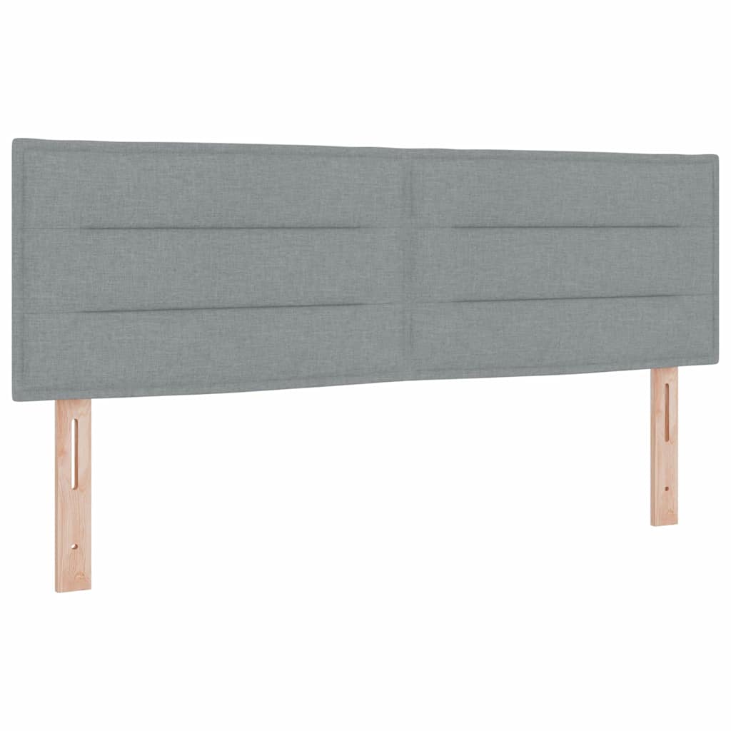 Lit à ressort LED avec matelas Gris clair 140 x 190 cm tissu