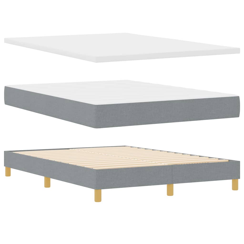 Lit à ressort LED avec matelas Gris clair 140 x 200 cm tissu
