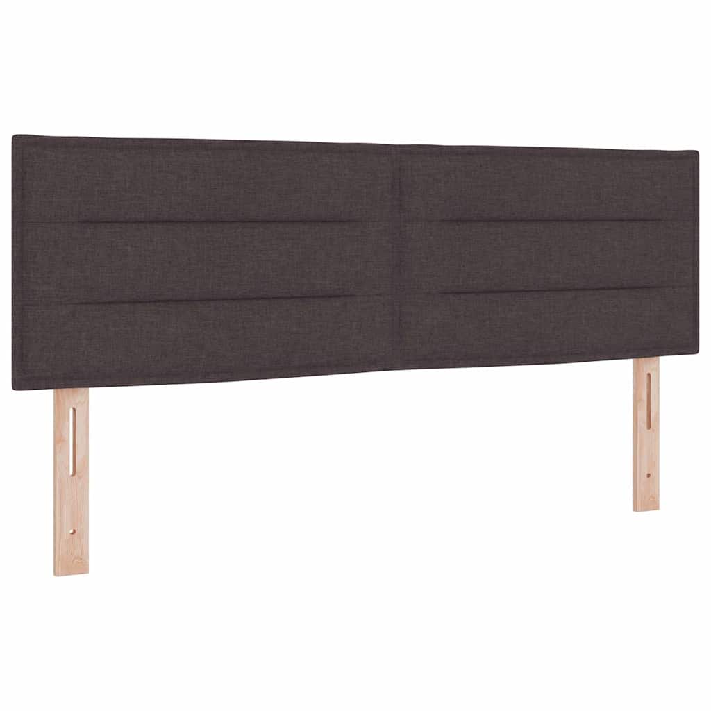 Lit à ressort LED Marron foncé 140 x 200 cm tissu