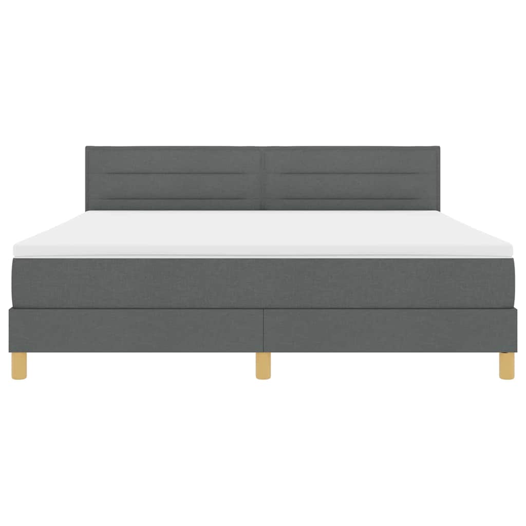 Lit à ressort LED avec matelas Gris foncé 180 x 200 cm tissu - XIOS