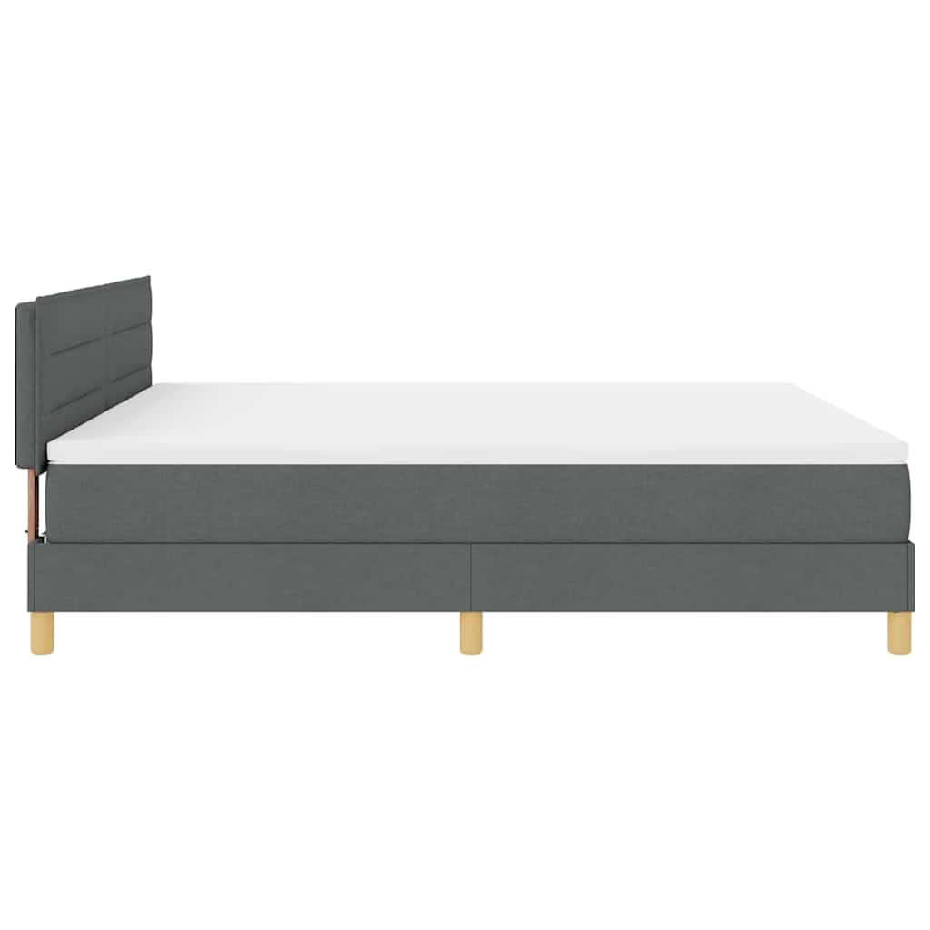 Lit à ressort LED avec matelas Gris foncé 180 x 200 cm tissu - XIOS