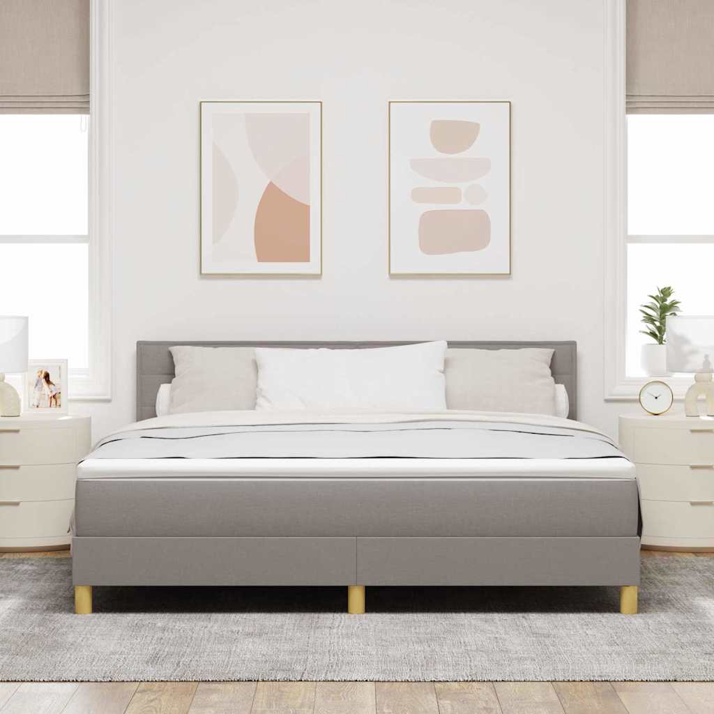 Lit à ressort LED avec tête de lit Taupe 180 x 200 cm tissu