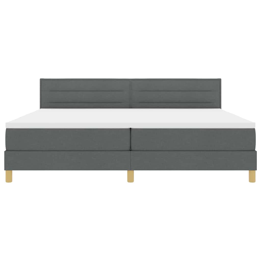 Lit à ressorts avec matelas Gris foncé 200 x 200 cm tissu - XIOS