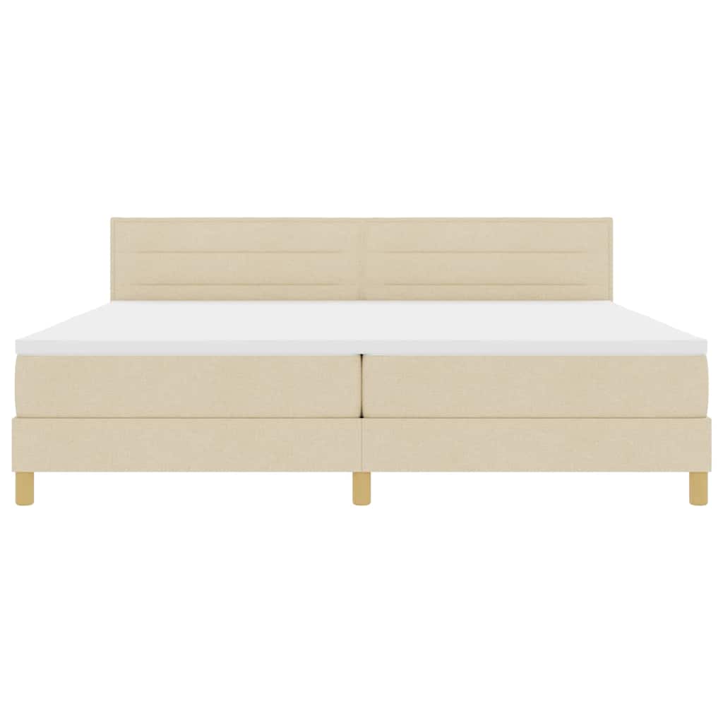 Lit à ressorts avec matelas Crème 200 x 200 cm tissu - XIOS