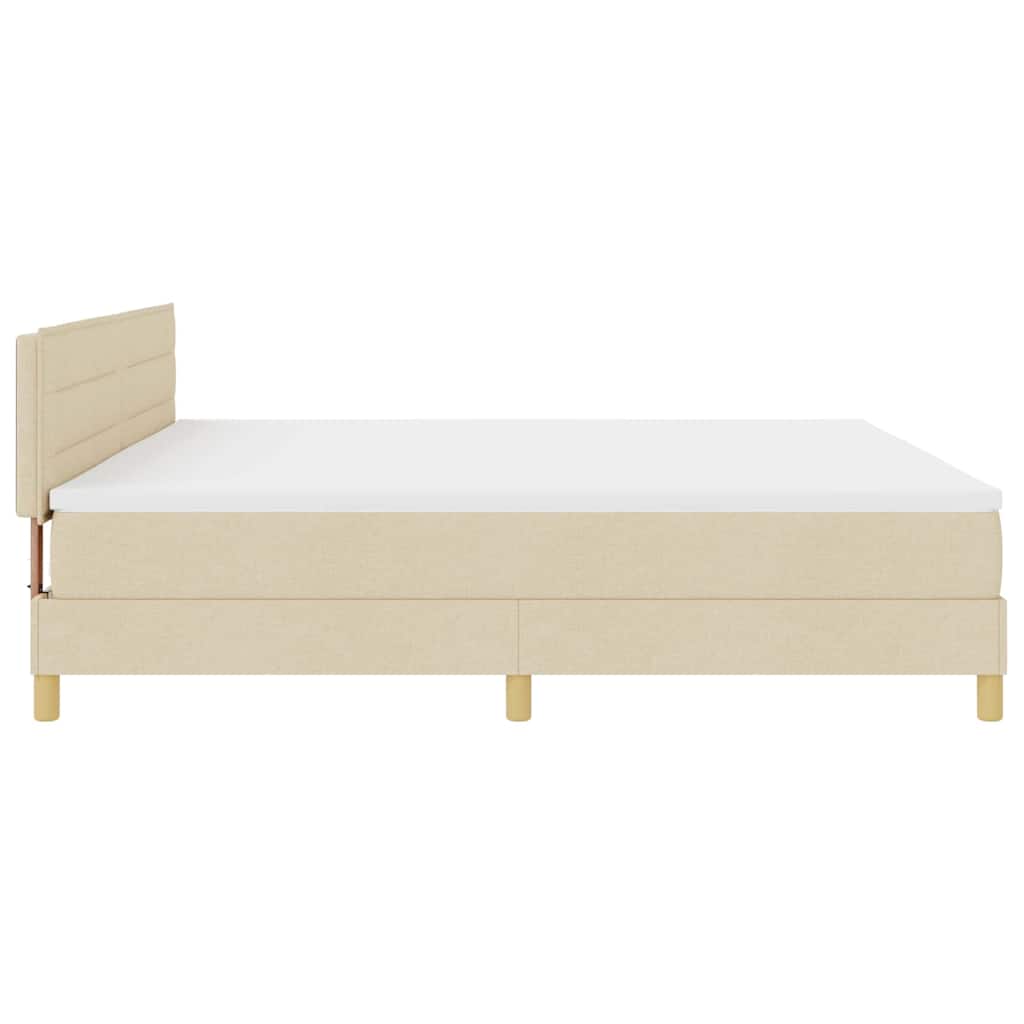 Lit à ressorts avec matelas Crème 200 x 200 cm tissu - XIOS
