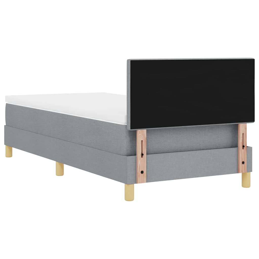 Lit à ressort LED avec bandes LED Gris clair 90 x 200 cm tissu - XIOS