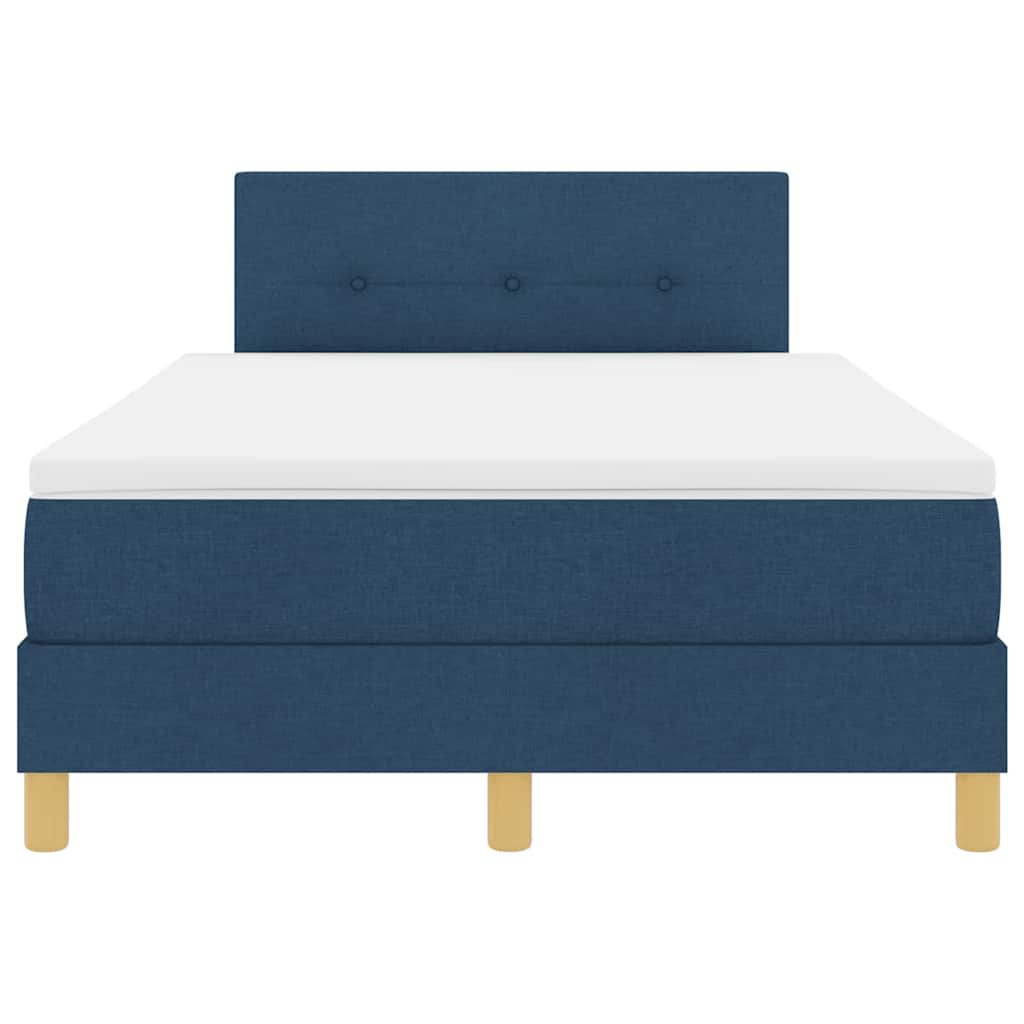 Lit à ressorts avec matelas Bleu 120 x 200 cm tissu - XIOS