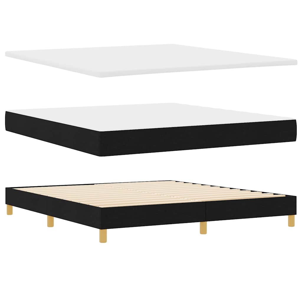 Lit à ressort LED avec bandes LED Noir 180 x 200 cm tissu - XIOS
