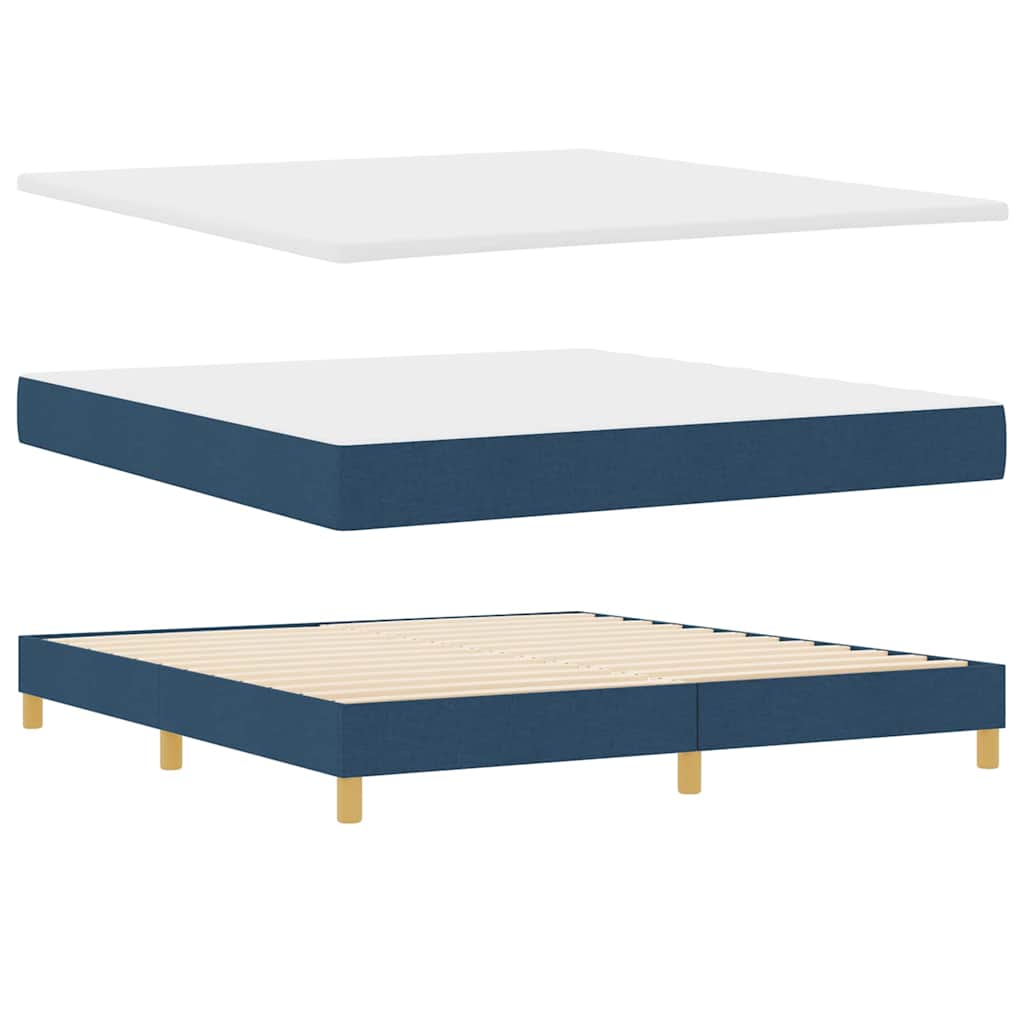 Lit à ressort LED avec matelas avec LED Bleu 180 x 200 cm tissu