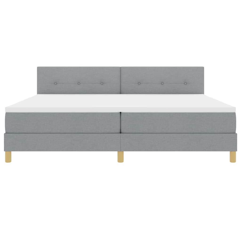 Lit à ressorts avec matelas Gris clair 200 x 200 cm tissu - XIOS
