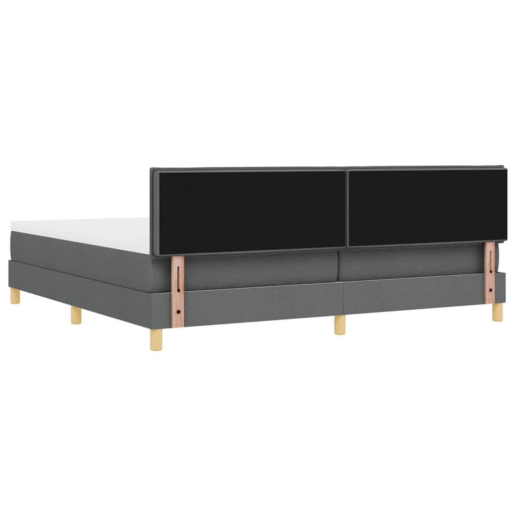 Lit à ressorts avec matelas Gris foncé 200 x 200 cm tissu - XIOS