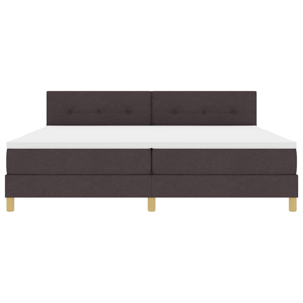 Lit à ressorts avec matelas Marron foncé 200 x 200 cm tissu - XIOS
