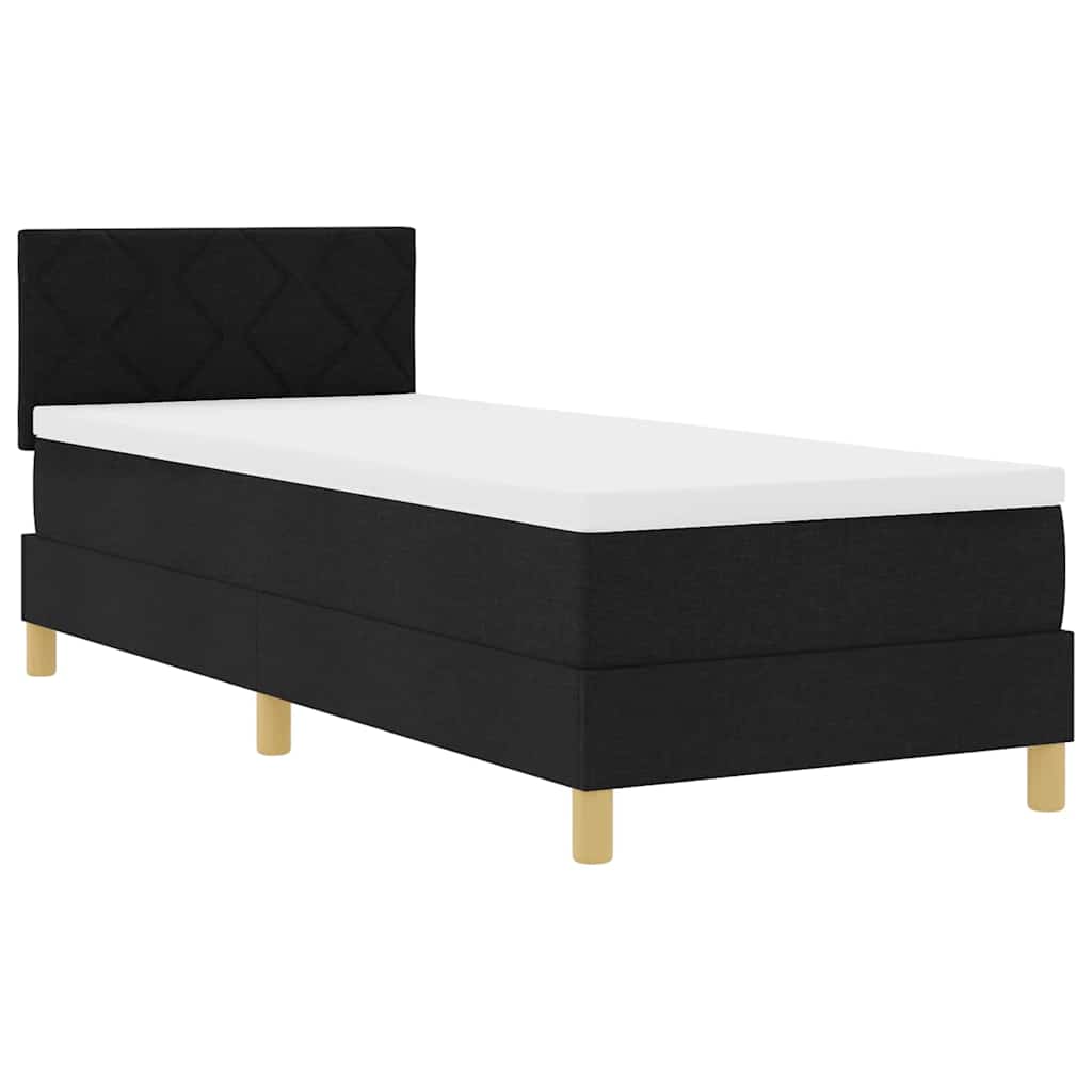 Lit à ressort LED avec coussin Noir 80 x 200 cm tissu - XIOS