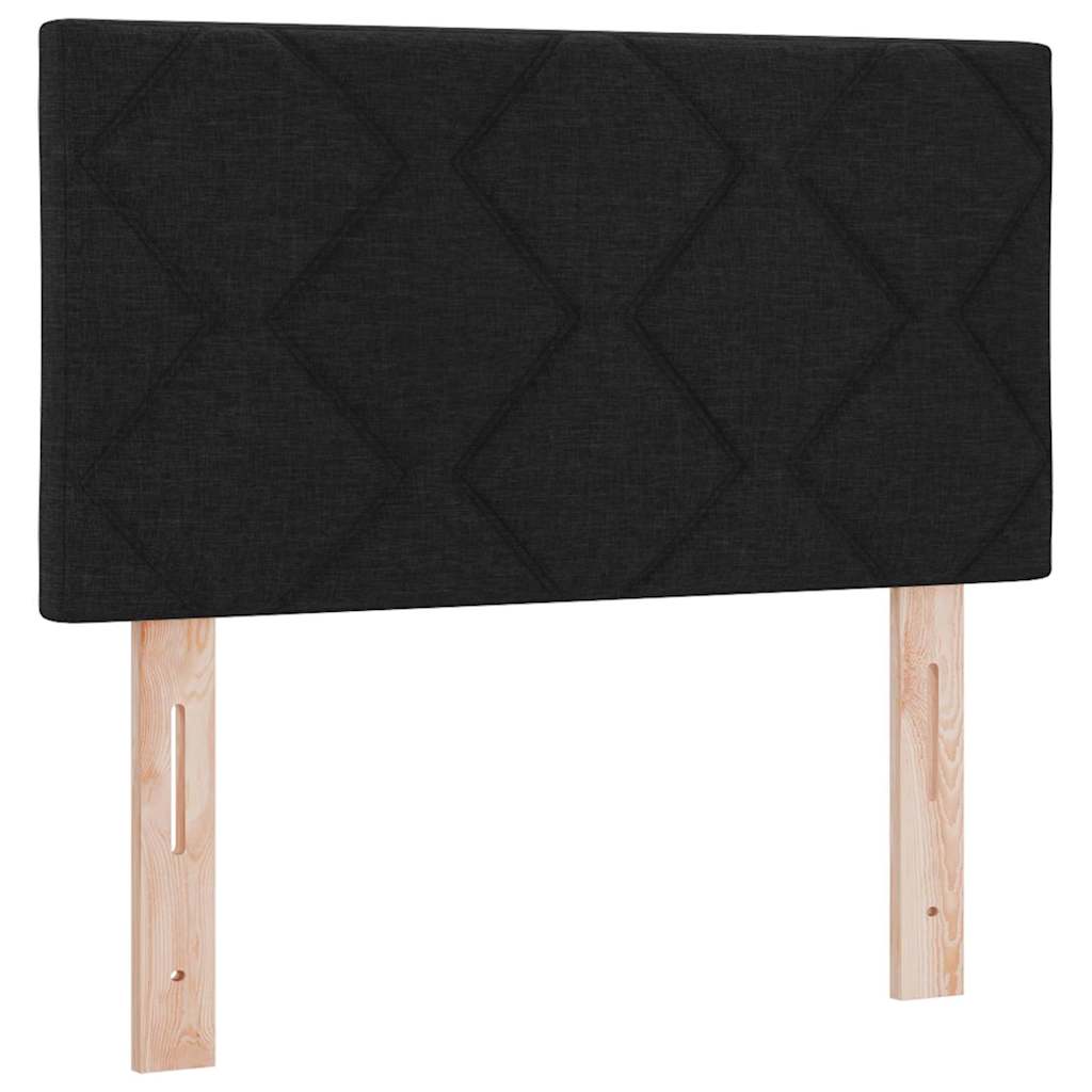 Lit à ressort LED avec coussin Noir 80 x 200 cm tissu - XIOS