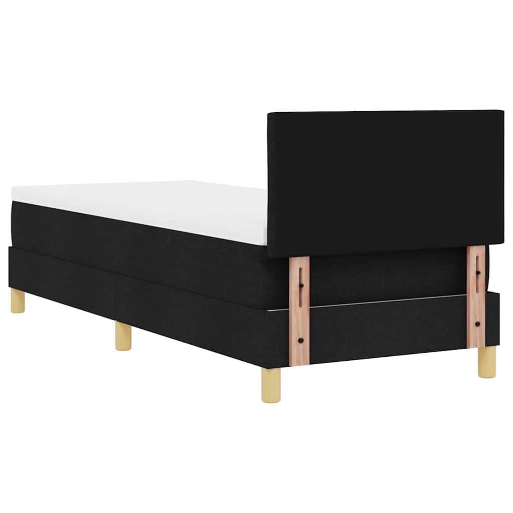 Lit à ressort LED avec coussin Noir 80 x 200 cm tissu - XIOS