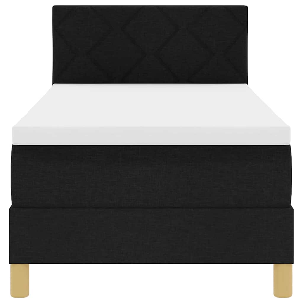 Lit à ressort LED avec coussin Noir 80 x 200 cm tissu - XIOS