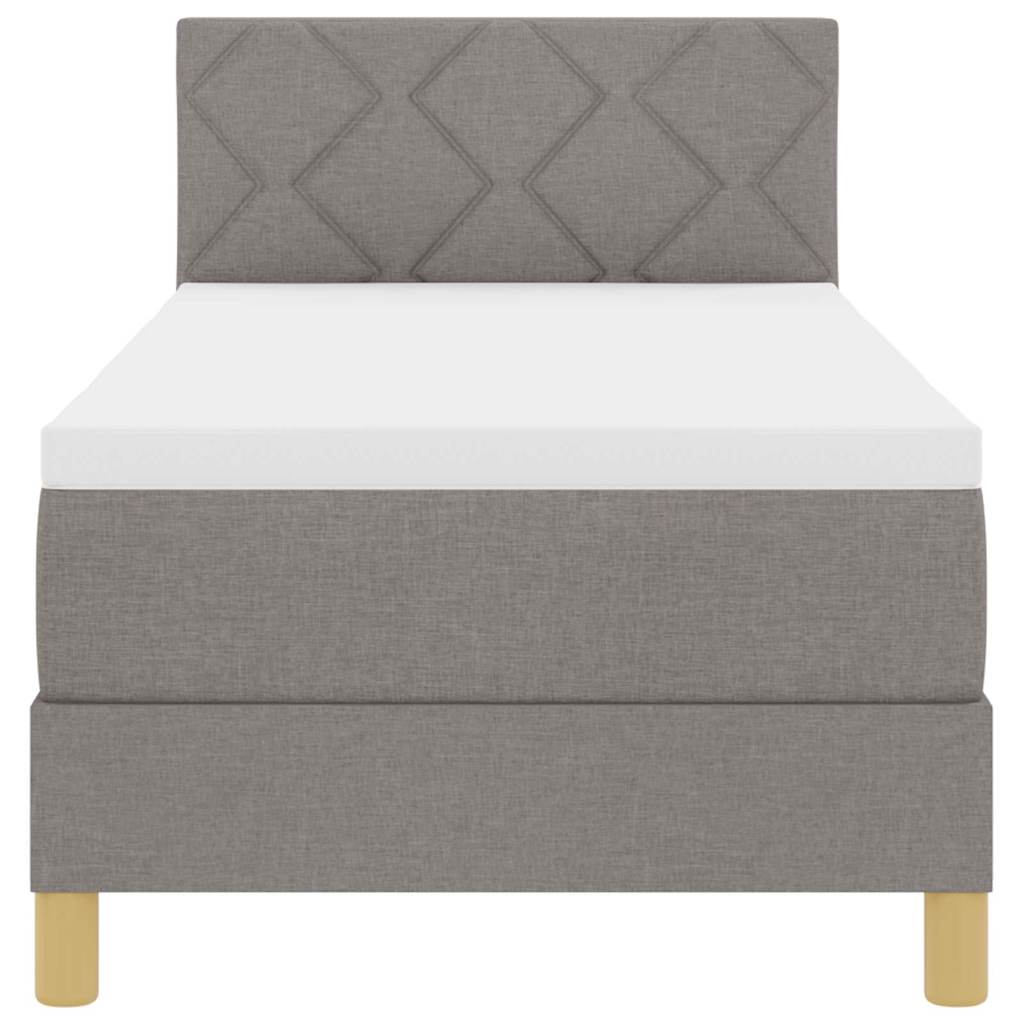 Lit à ressort LED avec tête de lit Taupe 80 x 200 cm tissu