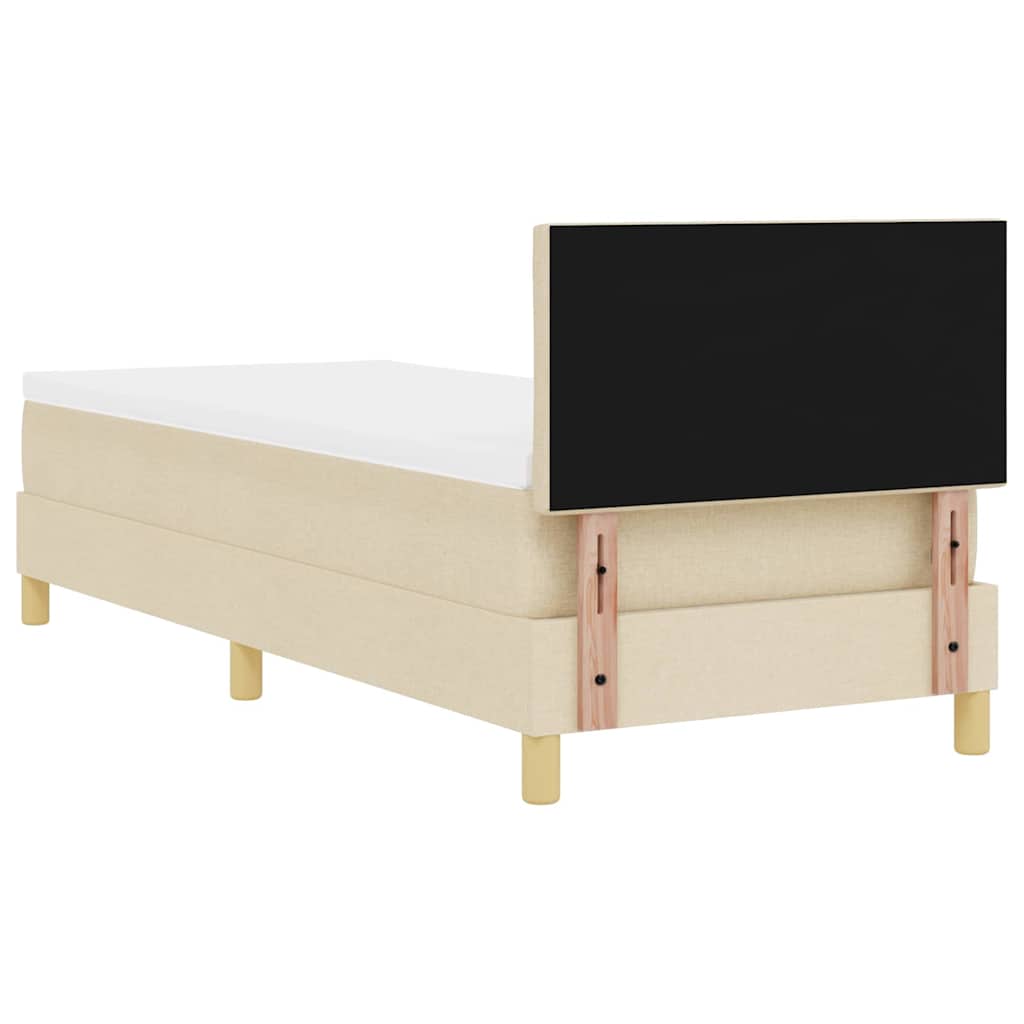 Lit à ressort LED avec tête de lit Crème 80 x 200 cm tissu - XIOS