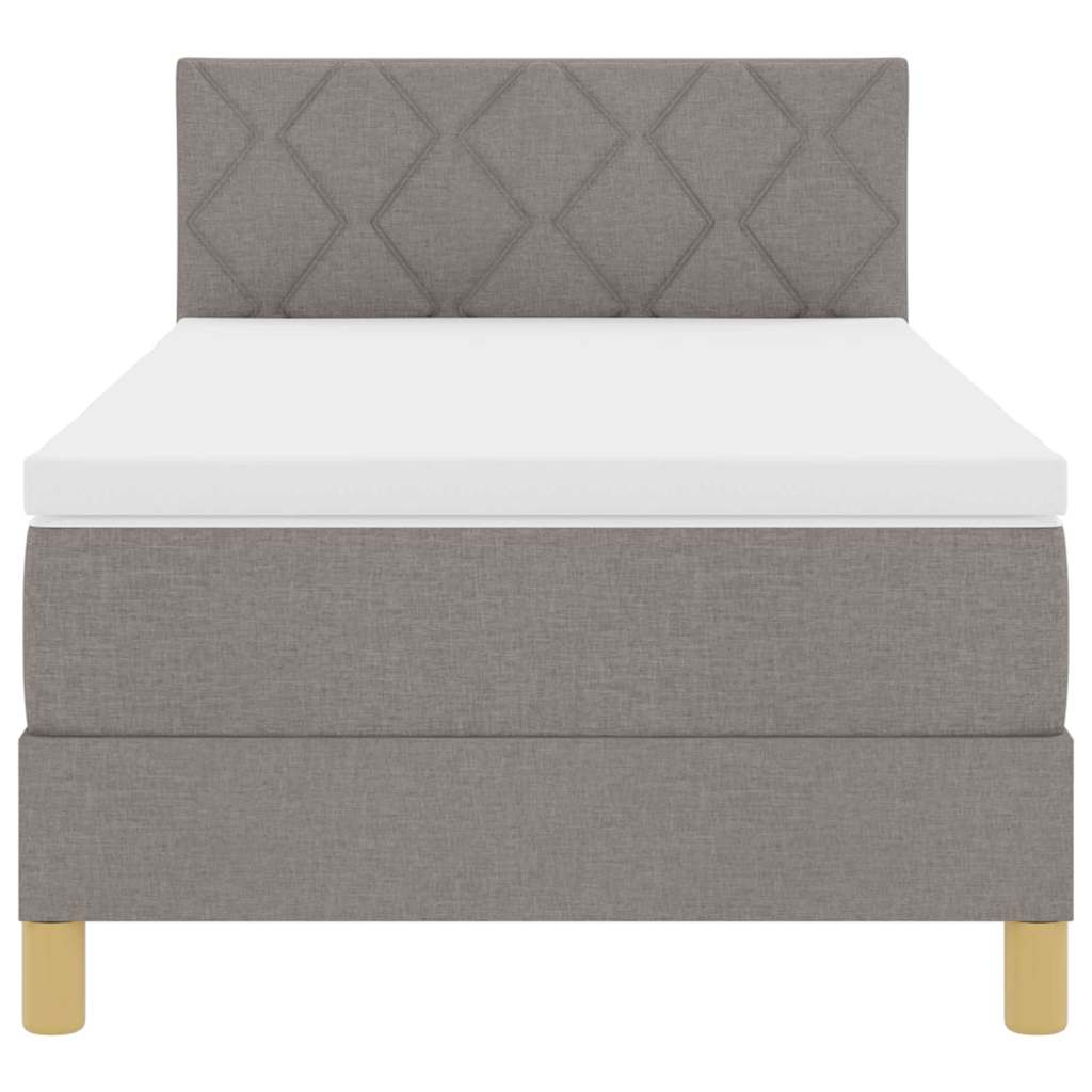 Lit à ressorts avec matelas Taupe 90 x 200 cm tissu - XIOS
