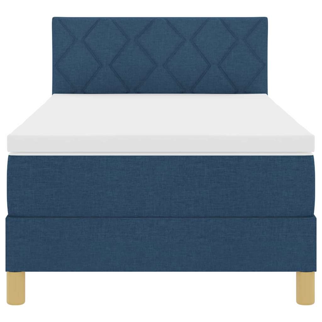 Lit à ressorts avec matelas Bleu 90 x 200 cm tissu - XIOS