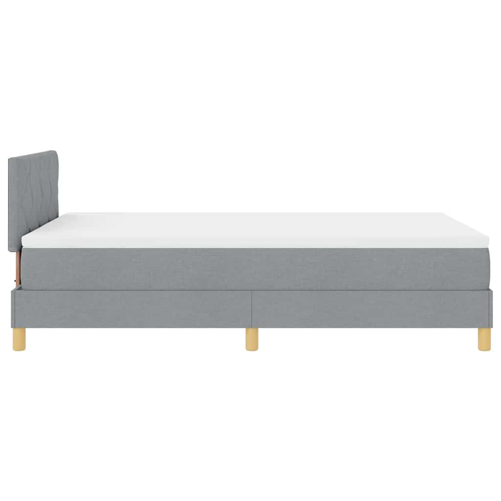 Lit à ressort LED avec bandes LED Gris clair 120 x 190 cm tissu