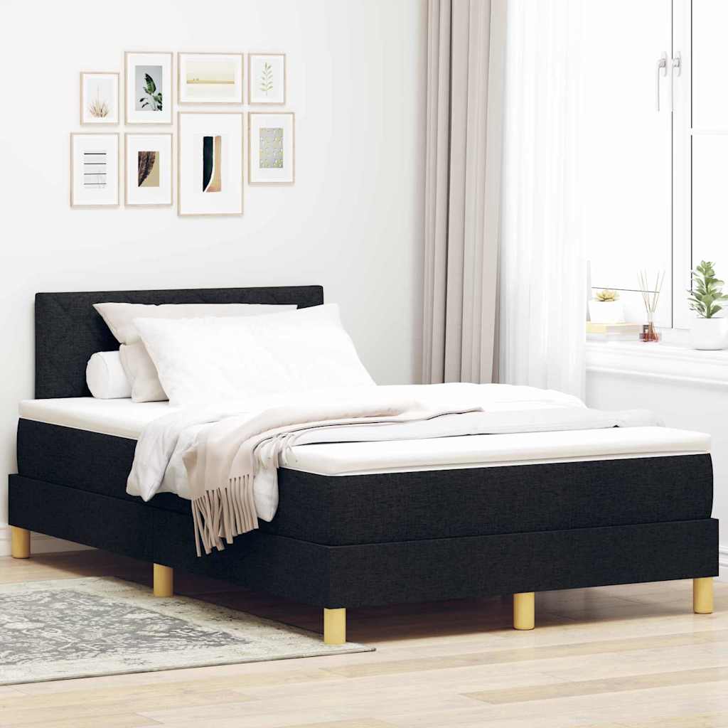 Lit à ressort LED avec bandes LED Noir 120 x 200 cm tissu - XIOS