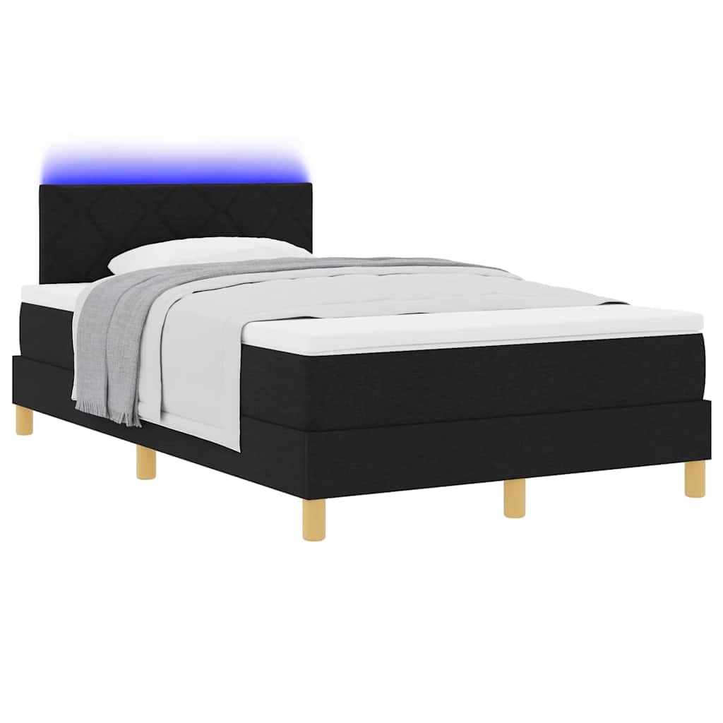 Lit à ressort LED avec bandes LED Noir 120 x 200 cm tissu - XIOS