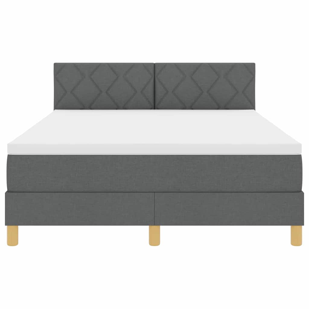 Lit à ressorts avec matelas Gris foncé 160 x 200 cm tissu - XIOS