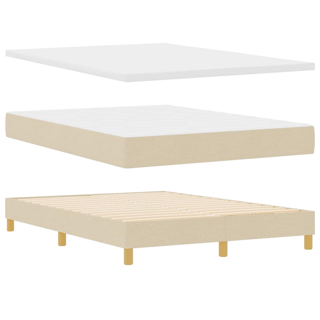 Lit à ressorts avec matelas Crème 160 x 200 cm tissu - XIOS