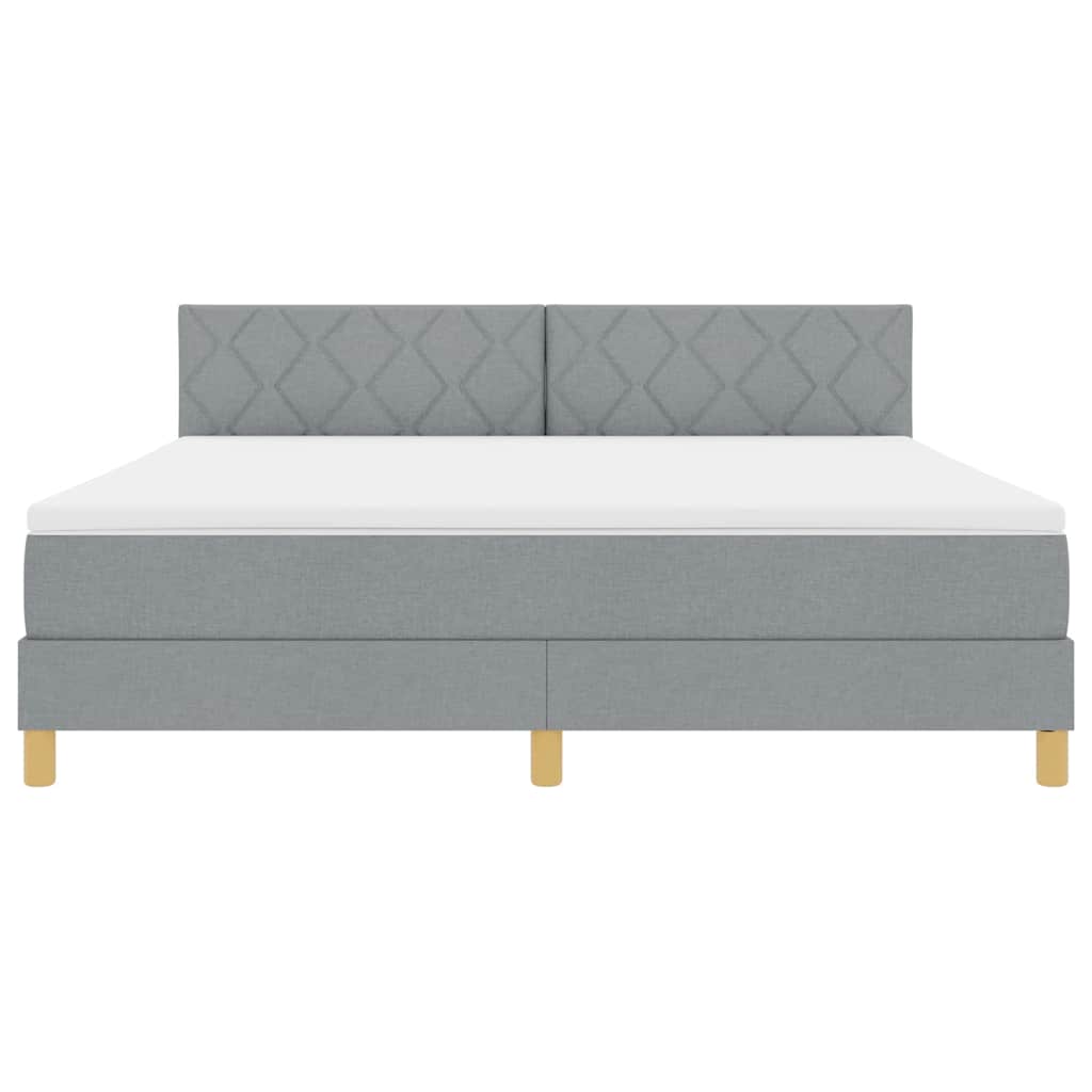 Lit à ressort LED avec bandes LED Gris clair 180 x 200 cm tissu