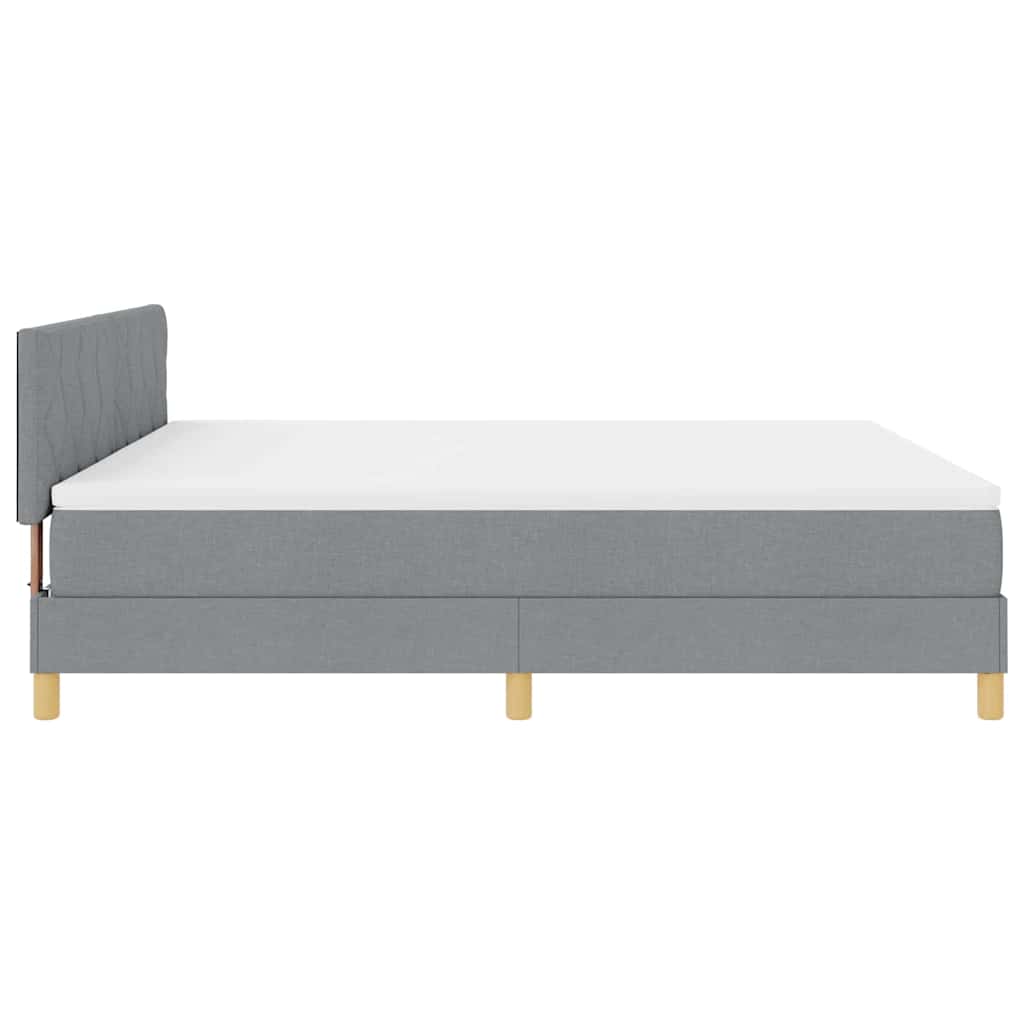 Lit à ressort LED avec bandes LED Gris clair 180 x 200 cm tissu
